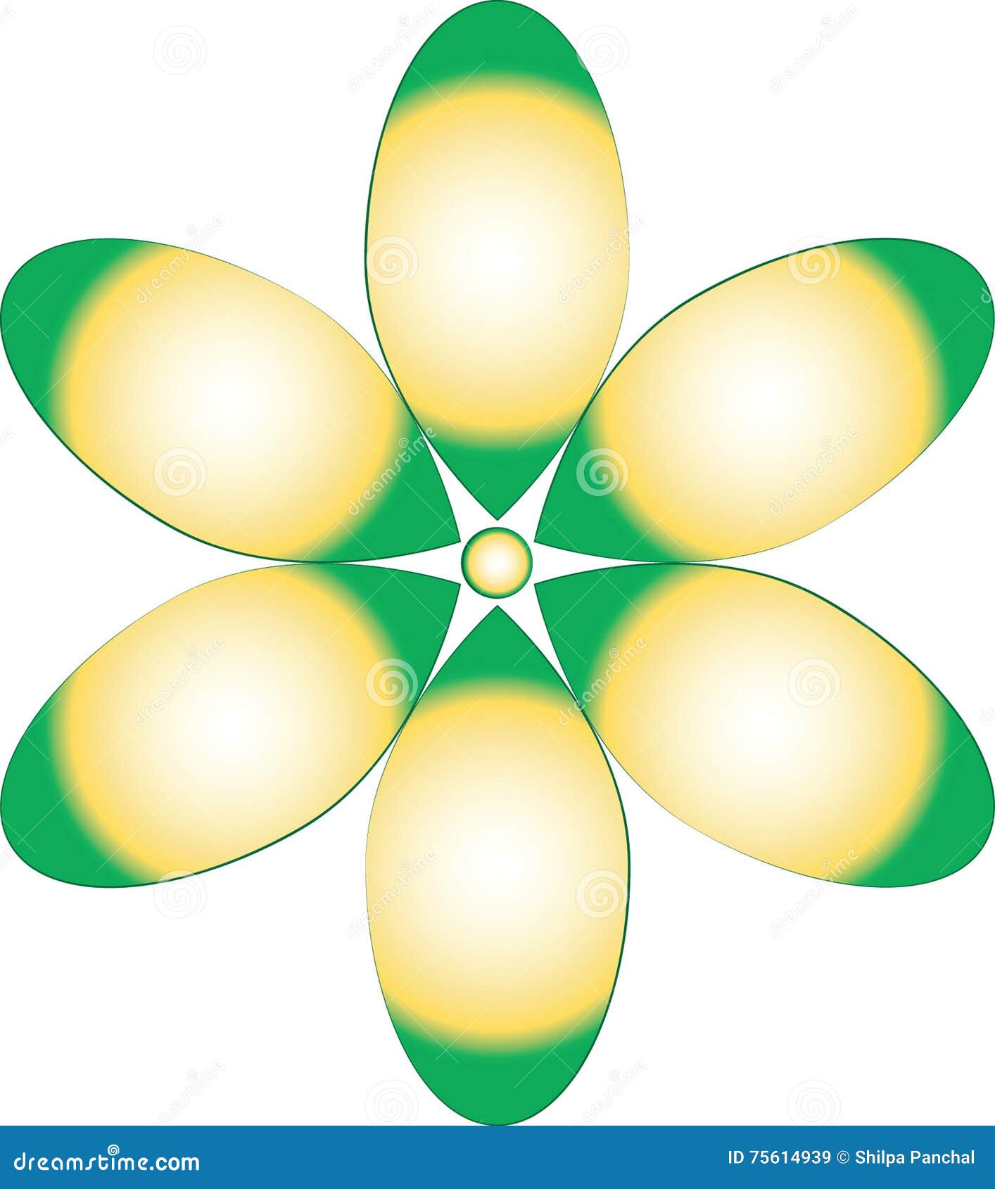 Green and Yellow Flower Design Stock Illustration Illustration of