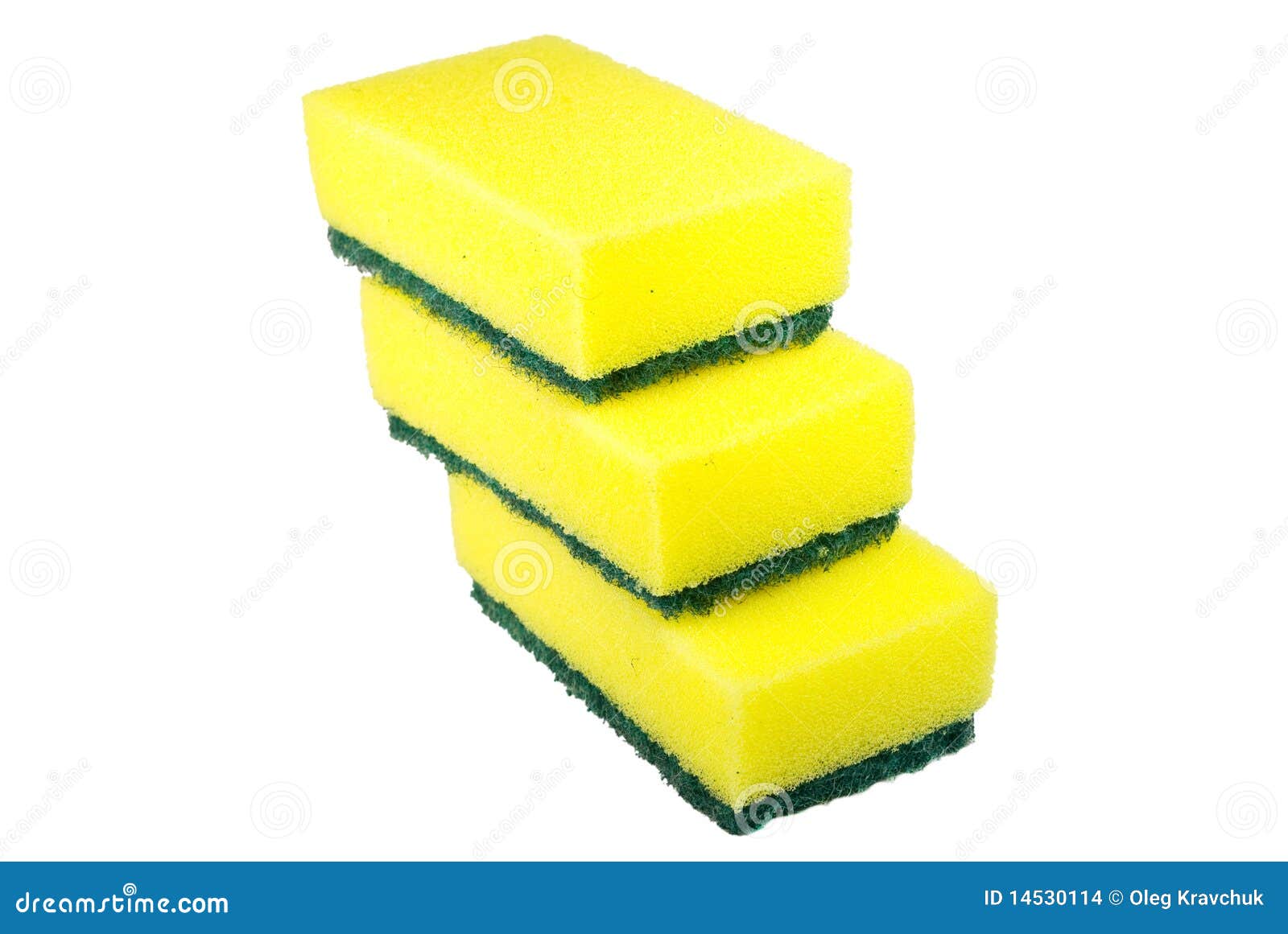 Green and yellow sponges stock photo. Image of home, everyday 14530114