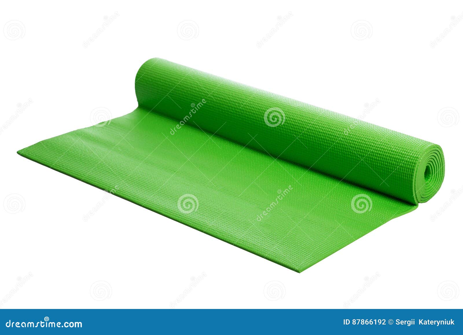 Green Yoga Mat on a White Background Stock Photo Image of material