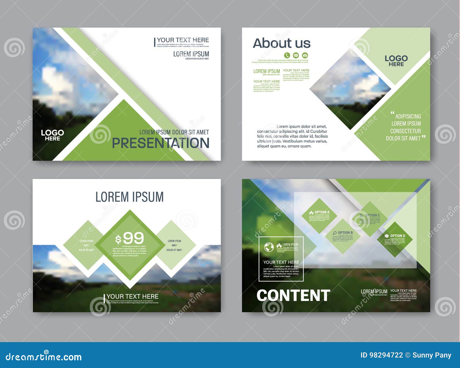 Greenery Presentation Layout Design Template. Annual Report Cover Page