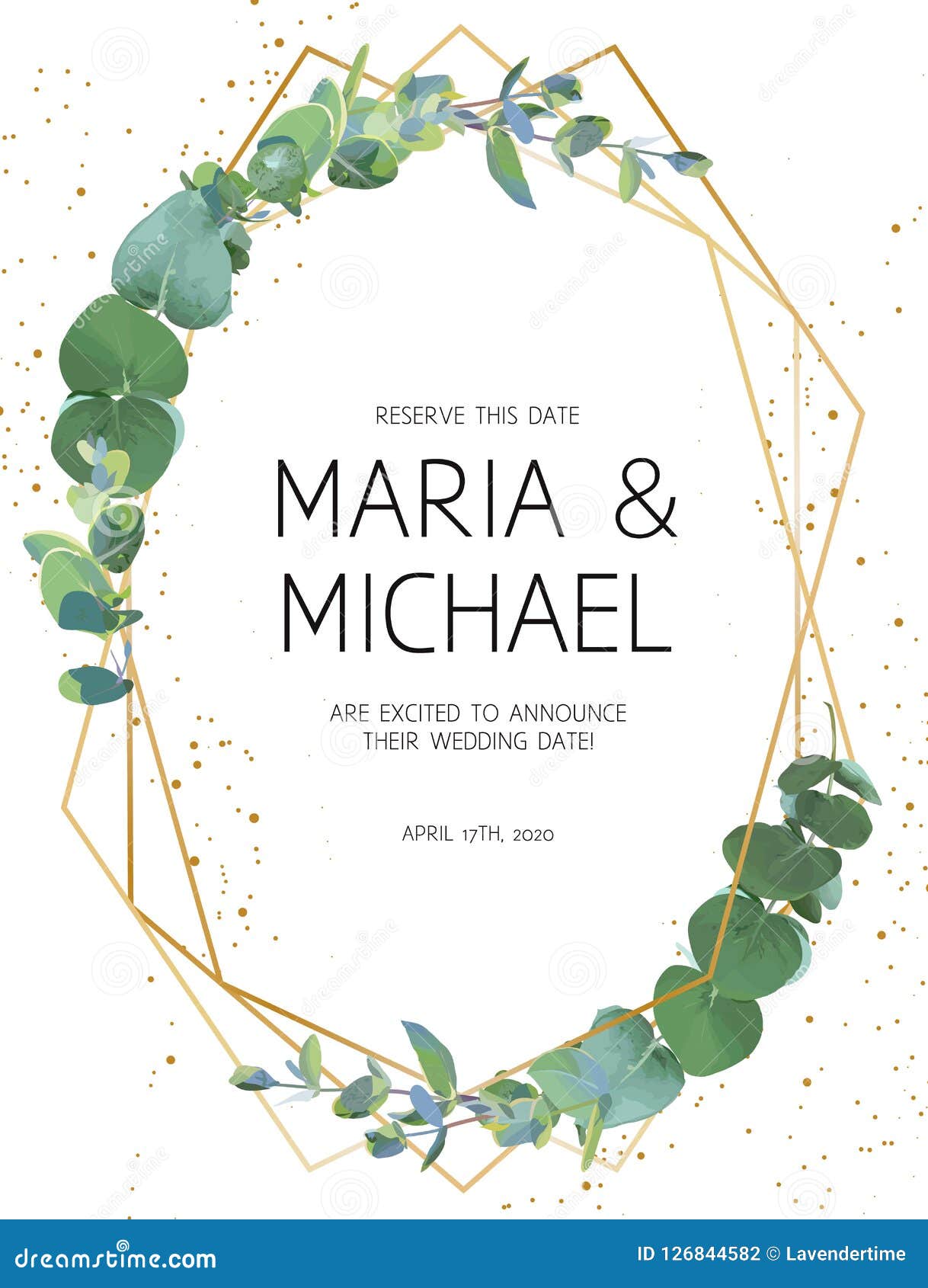 greenery wedding invitation