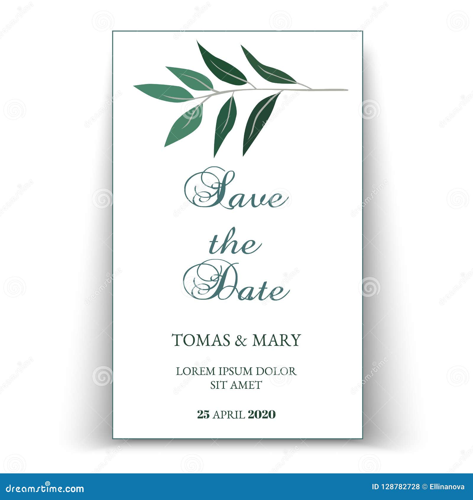 greenery wedding invitation template stock vector invitation templet