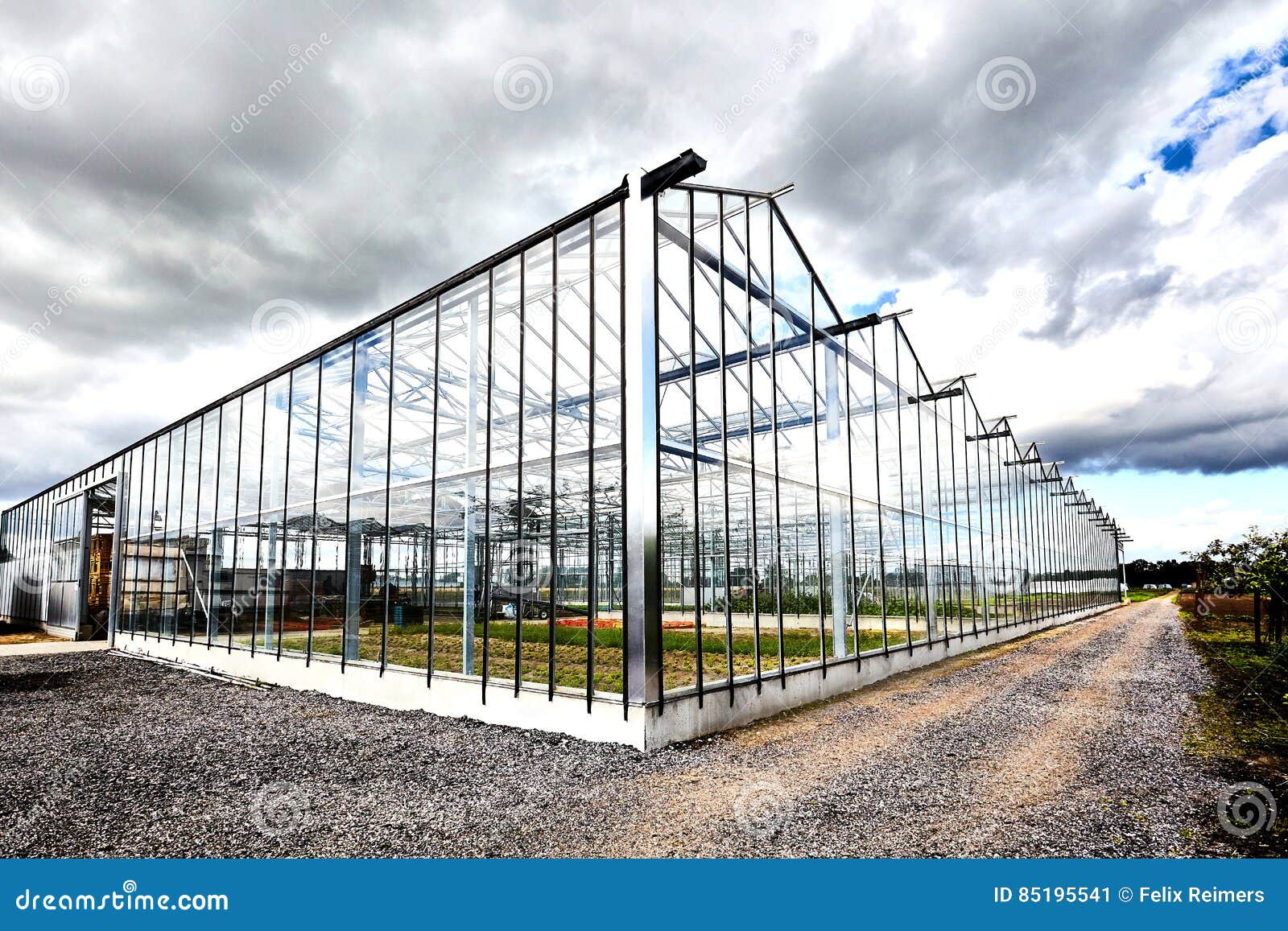 The Greenhouse with Cloudy Sky Stock Image Image of light, interior