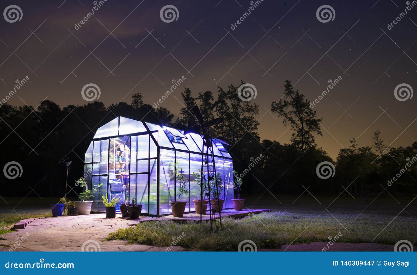 Greenhouse Doors Open at Night Stock Image Image of blue, greenhouse