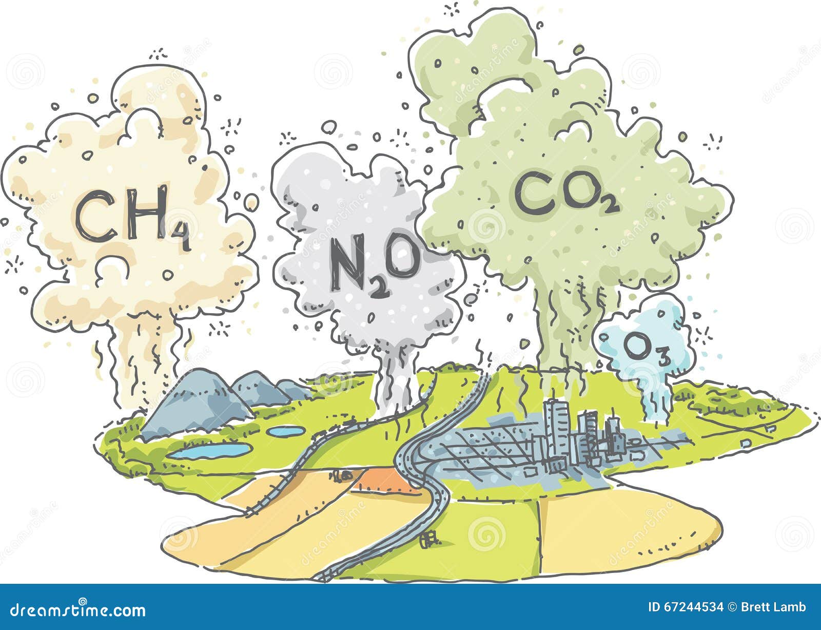 Greenhouse Gas Emissions Stock Vector - Image: 67244534