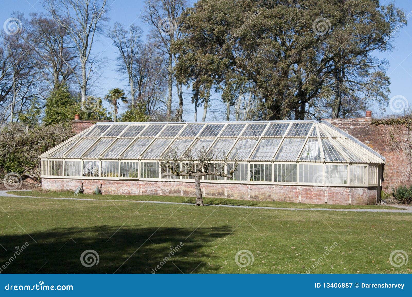 Greenhouse at Greenway stock image. Image of greenway 13406887