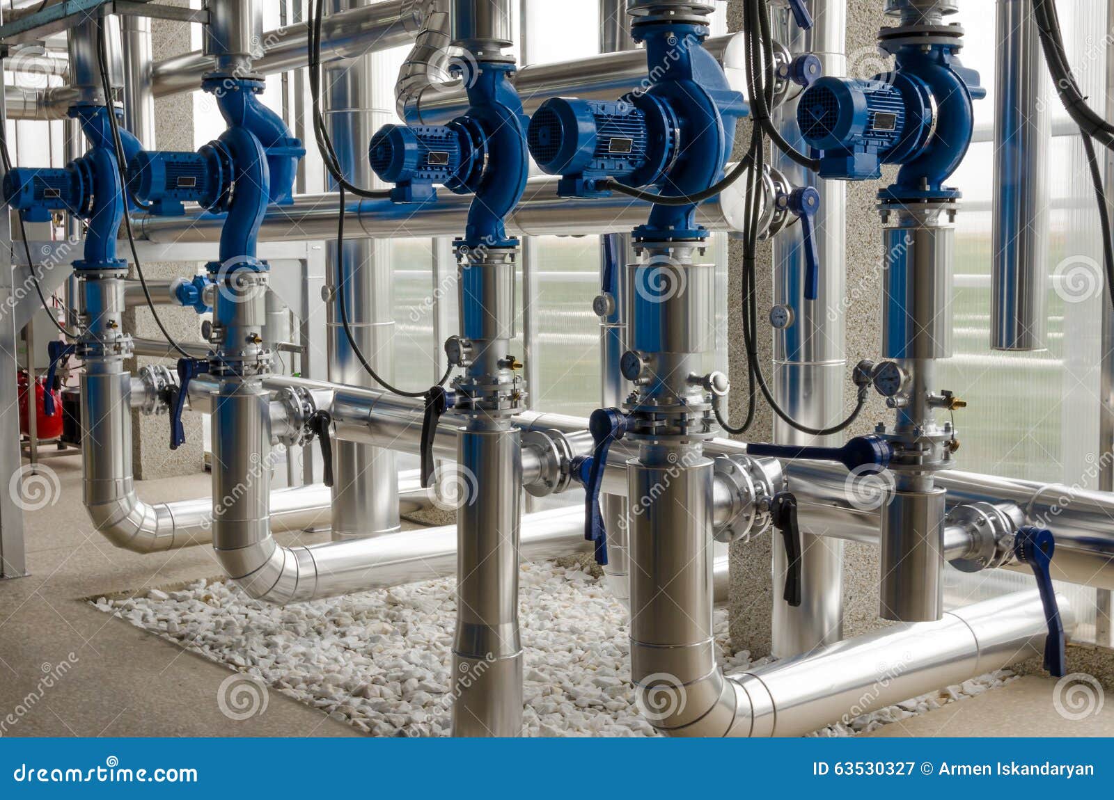 Greenhouse heating system stock image. Image of steel 63530327