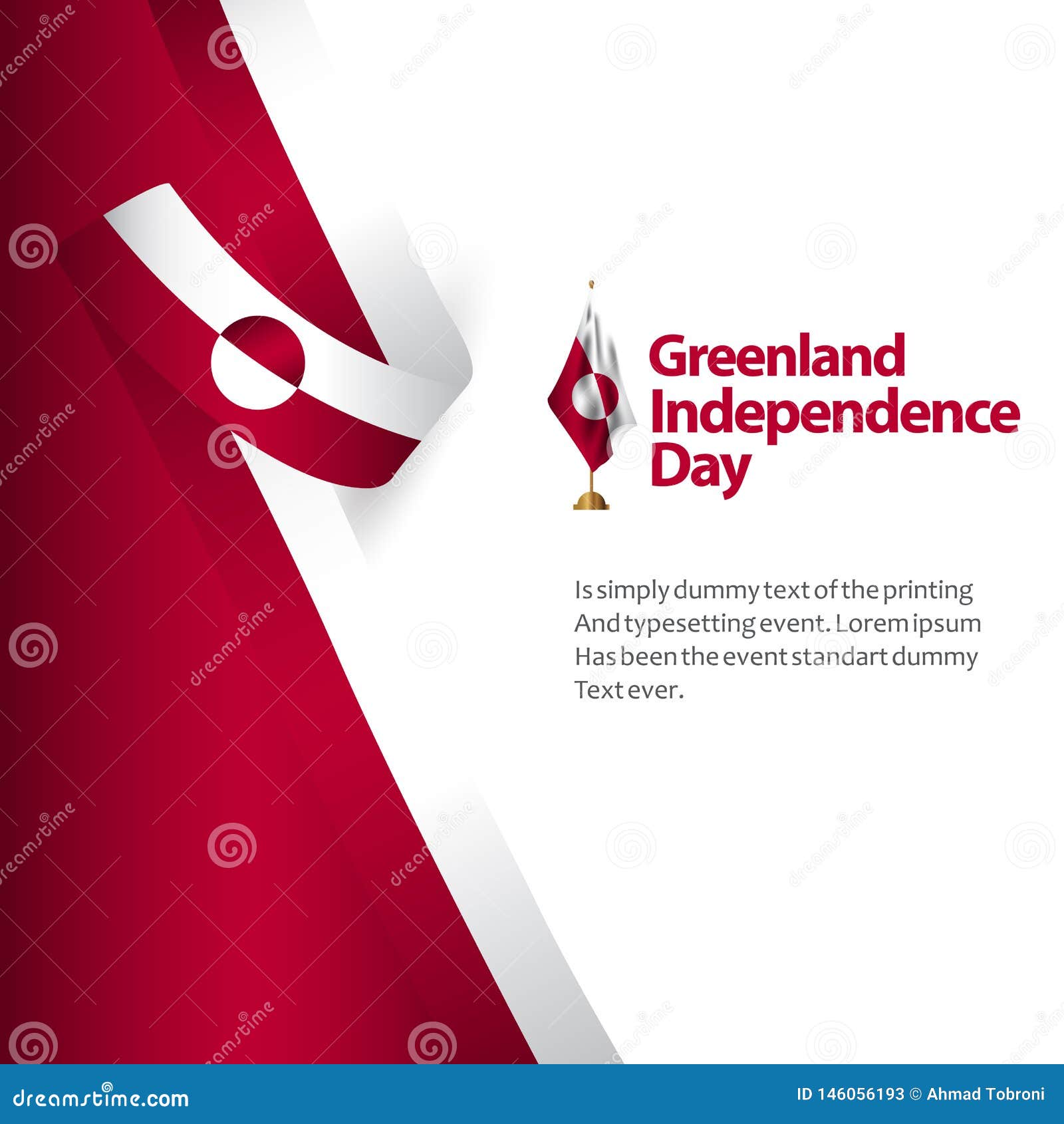 Greenland Independence Day Vector Template Design Illustration Stock