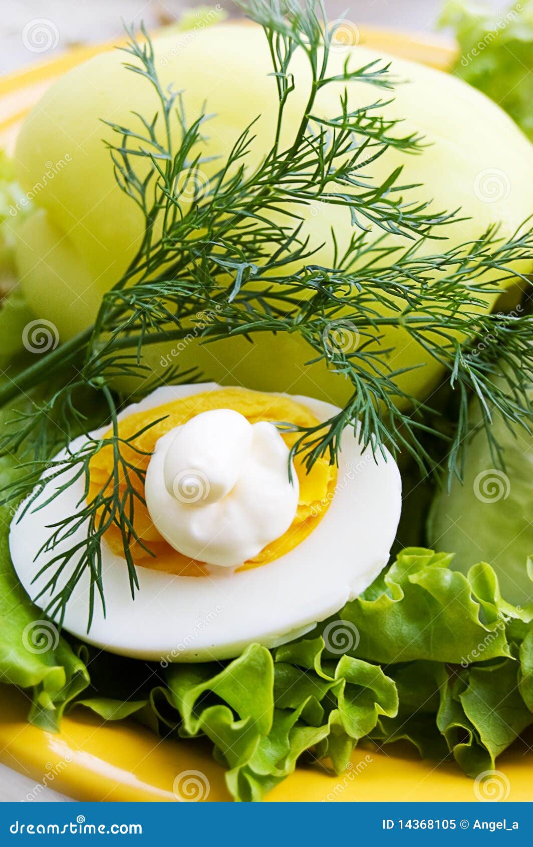 Greens, Egg with Mayonnaise Stock Image Image of ingredient, diet