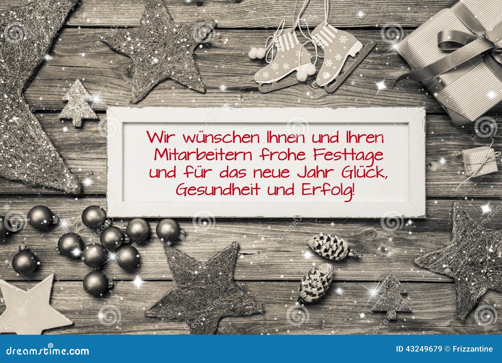 Greeting Card For Christmas With German Text For Merry 