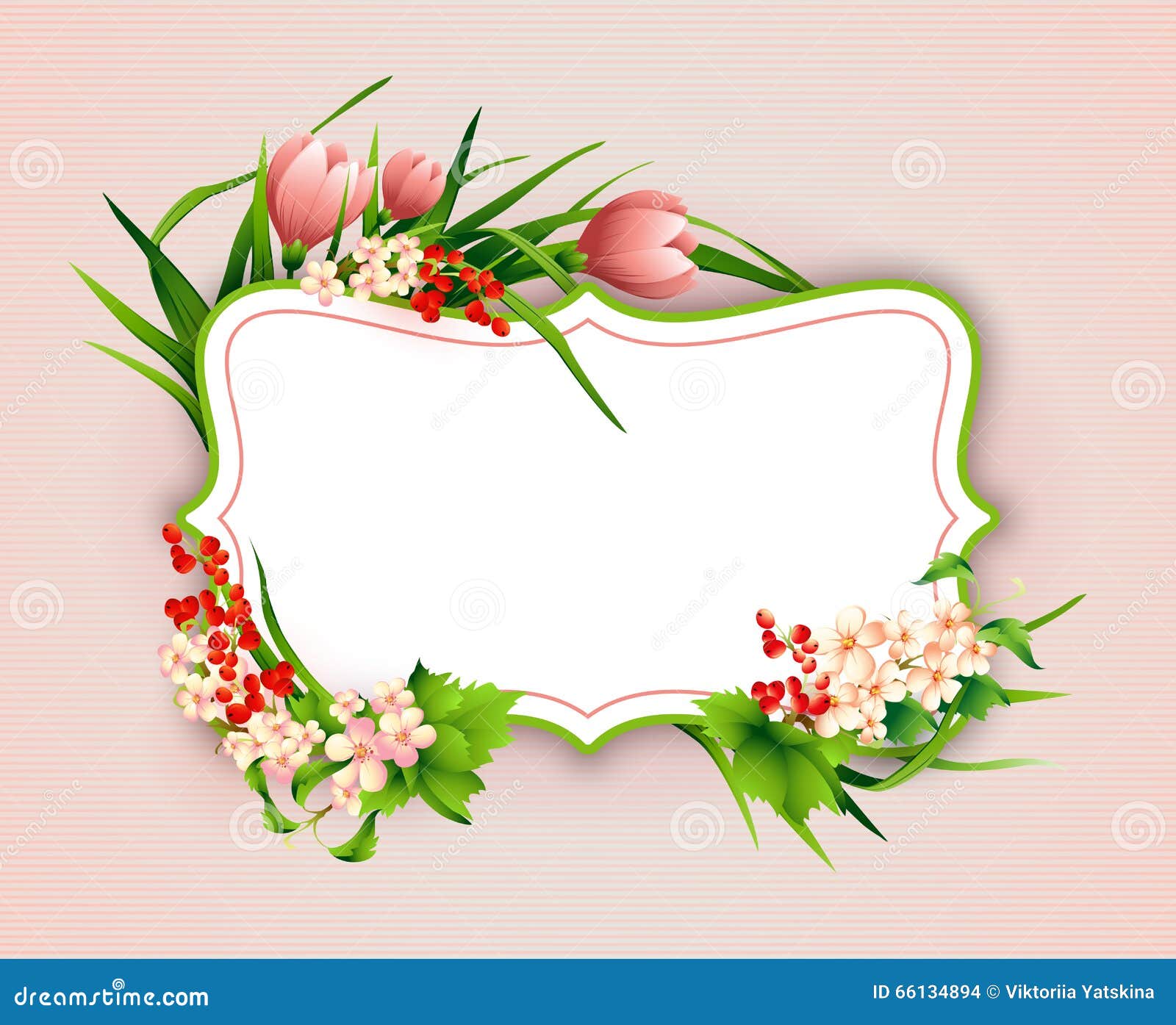 Greeting Card with Colorful Flower Background. Stock Vector