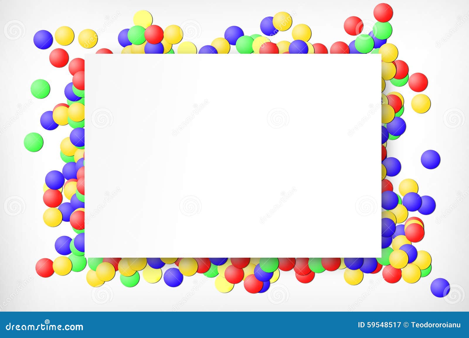 Greeting card and confetti stock illustration. Illustration of