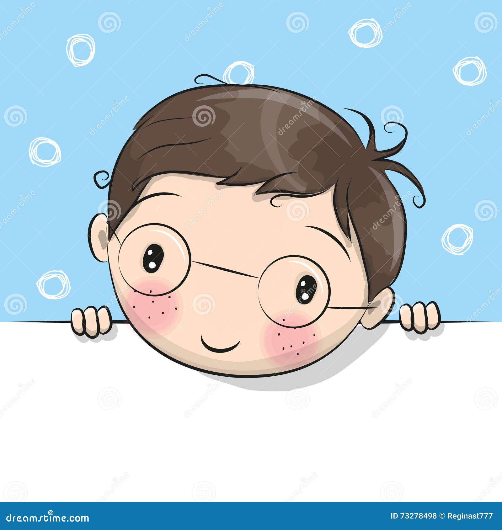 Greeting Card Cute Cartoon Boy Stock Vector Illustration of