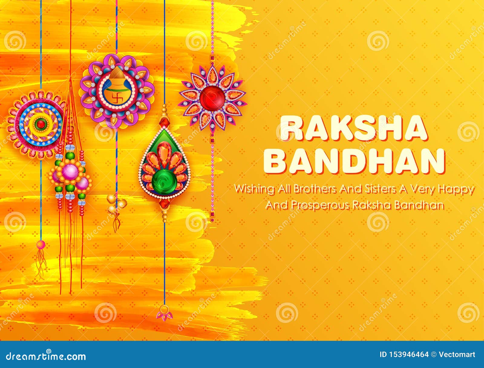 Greeting Card with Decorative Rakhi for Raksha Bandhan Background Stock  Vector - Illustration of editable, background: 153946464