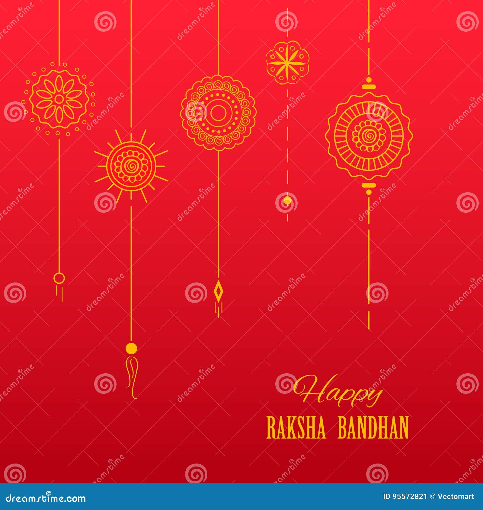Greeting Card with Decorative Rakhi for Raksha Bandhan Background Stock  Vector - Illustration of bond, creative: 95572821
