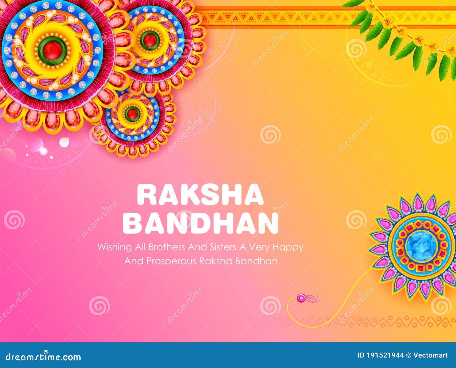 Greeting Card with Decorative Rakhi for Raksha Bandhan Background Stock  Vector - Illustration of creative, bandhan: 191521944