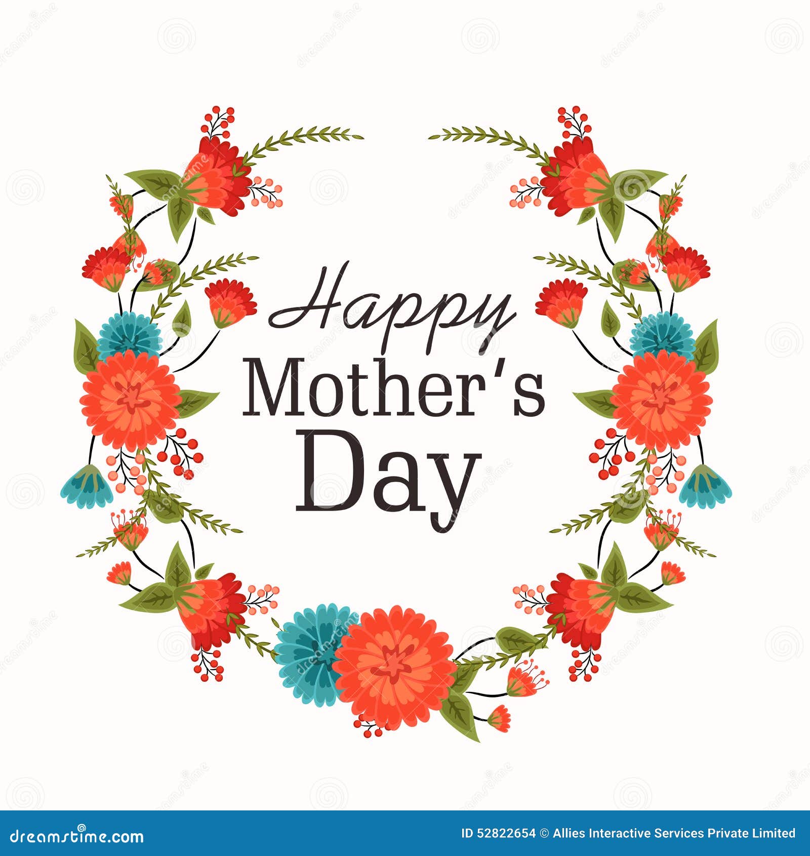 Greeting Card Design For Happy Mothers Day Celebration 