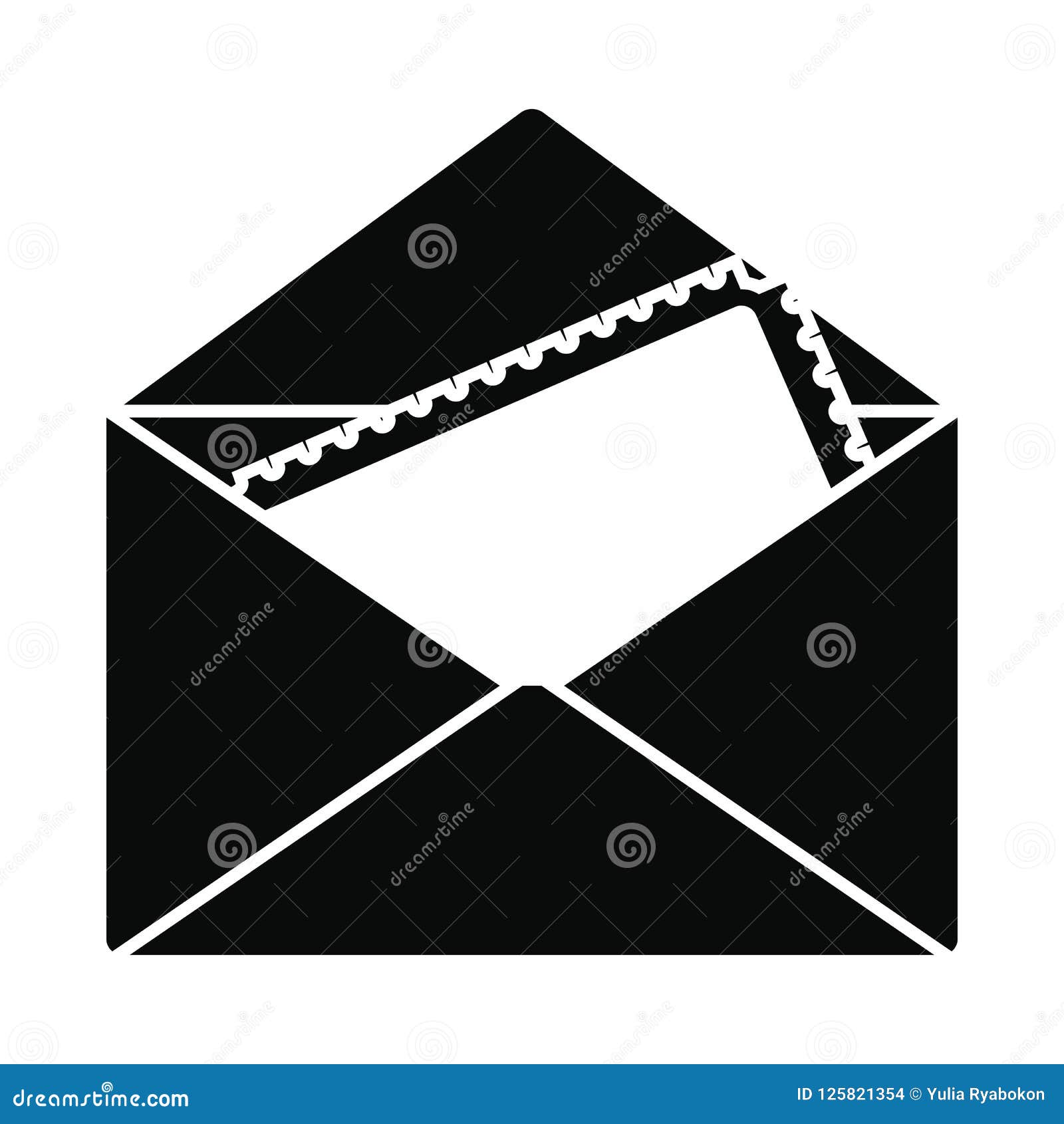 Greeting Card in the Envelope Icon Stock Illustration Illustration of