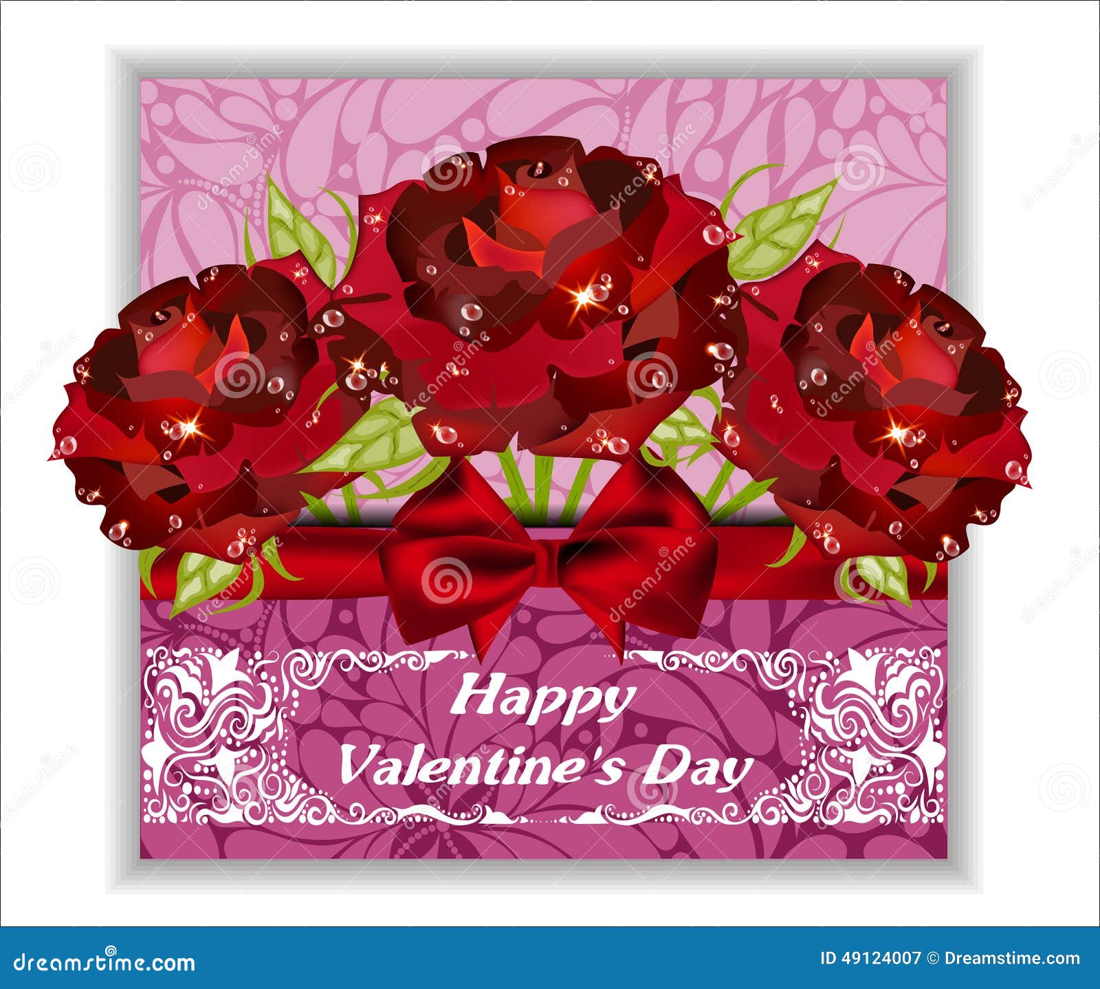 Greeting Card with Flowers. Valentine S Day. Stock Vector