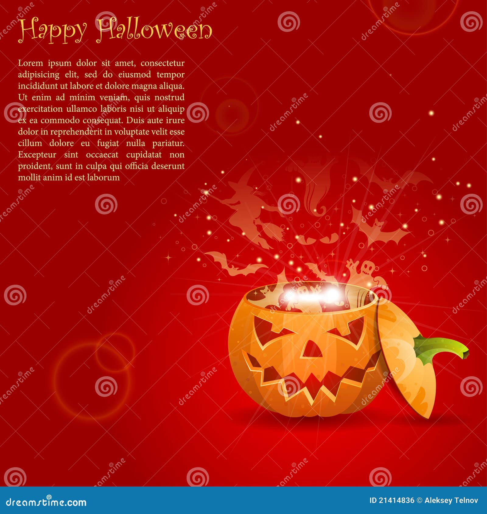 Greeting Card Halloween stock vector. Illustration of evil 21414836