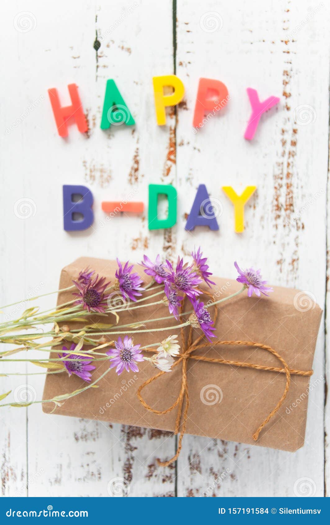 Greeting Card Happy Birthday. Happy B-day! Flowers Bouquet of Wild ...