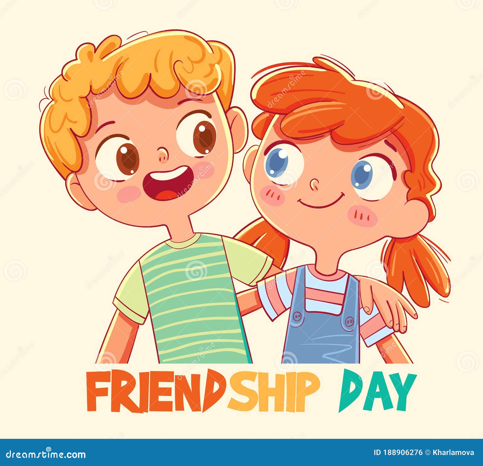 Greeting Card for Happy Friendship Day with Cute Friends Stock Vector - Illustration of holiday, happy: 188906276 Greeting Card for Happy Friendship Day with Cute Friends Stock Vector - Illustration of holiday, happy: 188906276