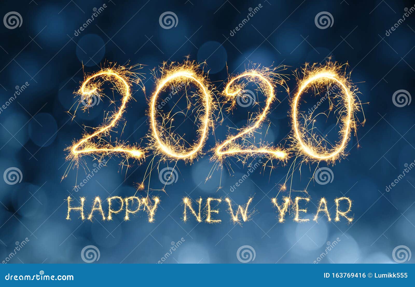 Beautiful Holiday Greeting Card Happy New Year 2020 Stock Photo ...
