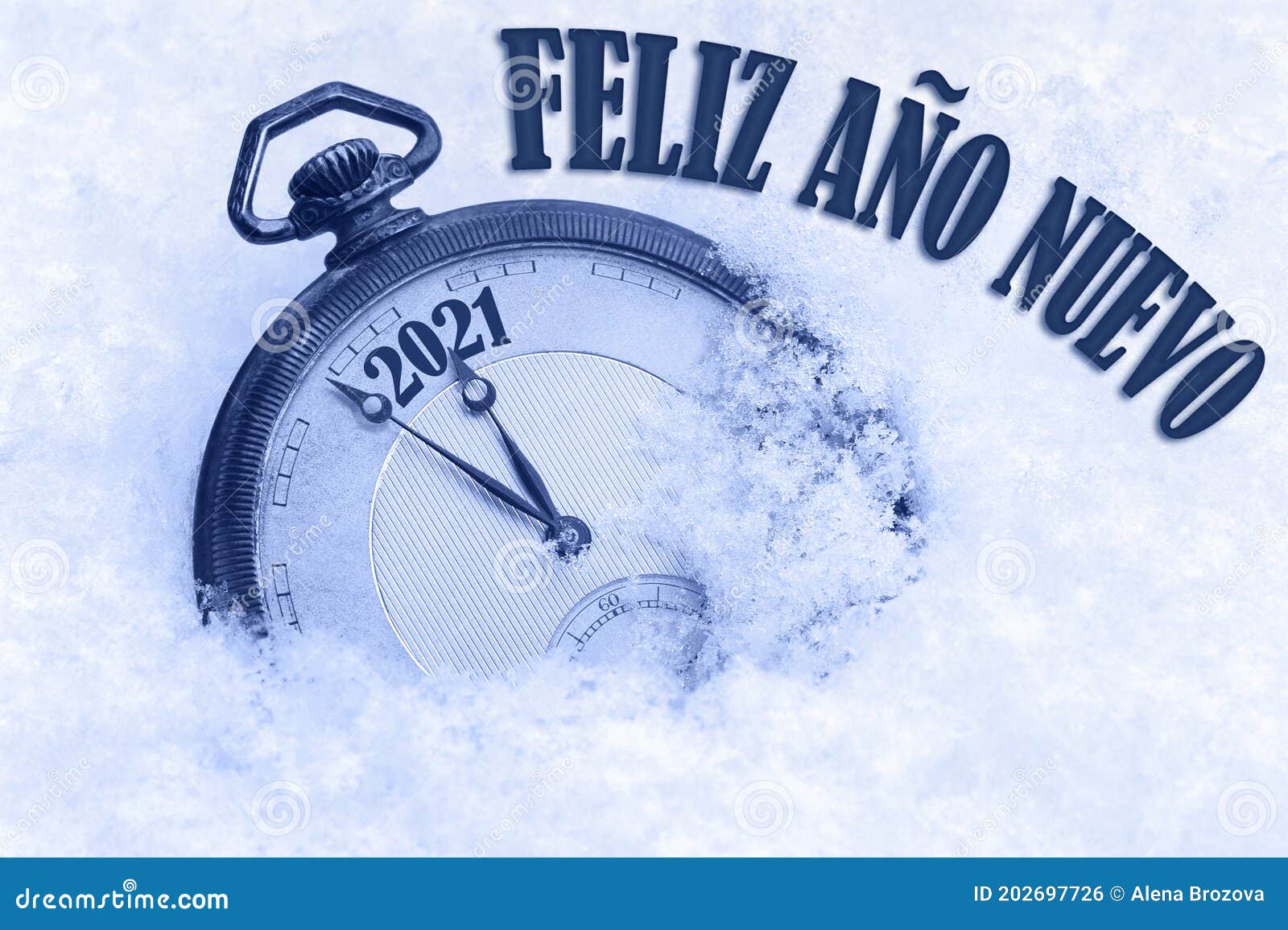 2021 greeting card, happy new year 2021, spanish language, feliz ano nuevo text, countdown to midnight