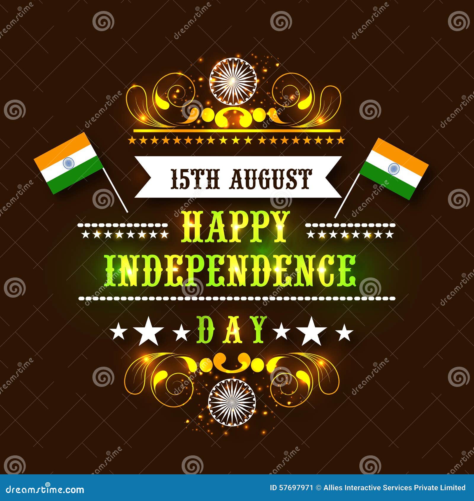 Greeting Card for Indian Independence Day. Stock Illustration ...