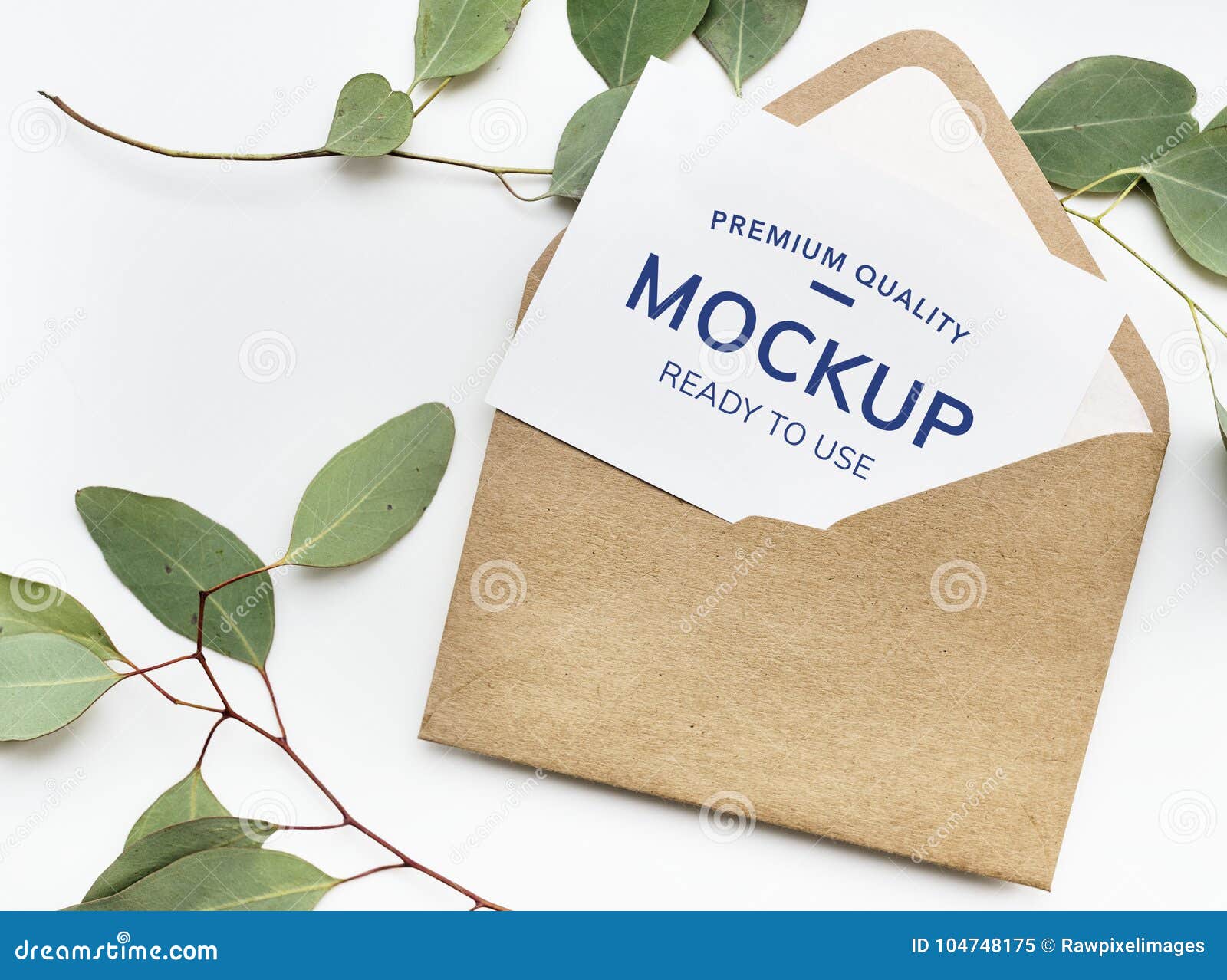 Greeting Card Mockup On White Background Stock Image
