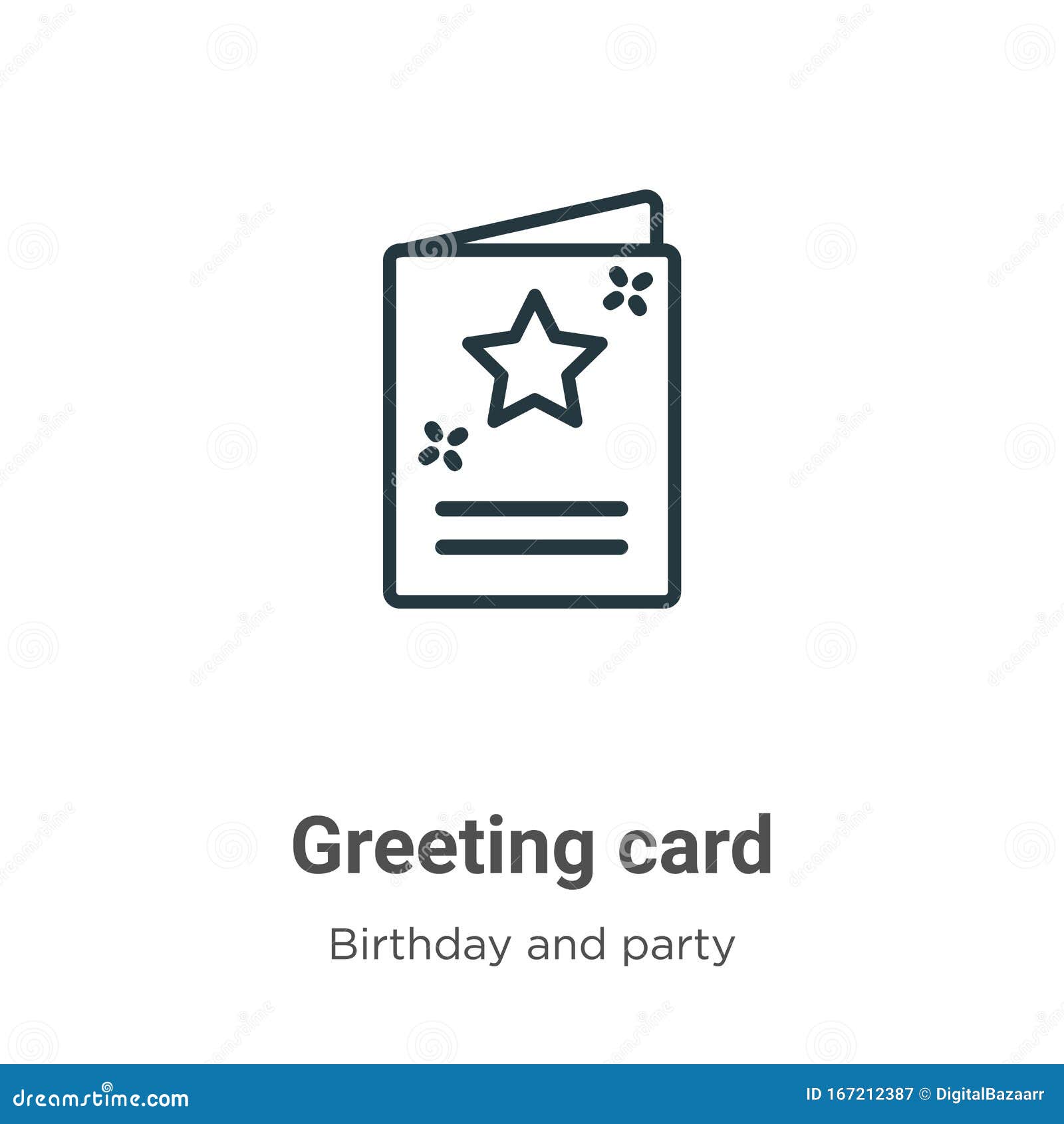 Greeting Card Outline Vector Icon. Thin Line Black Greeting Card Icon, Flat Vector Simple