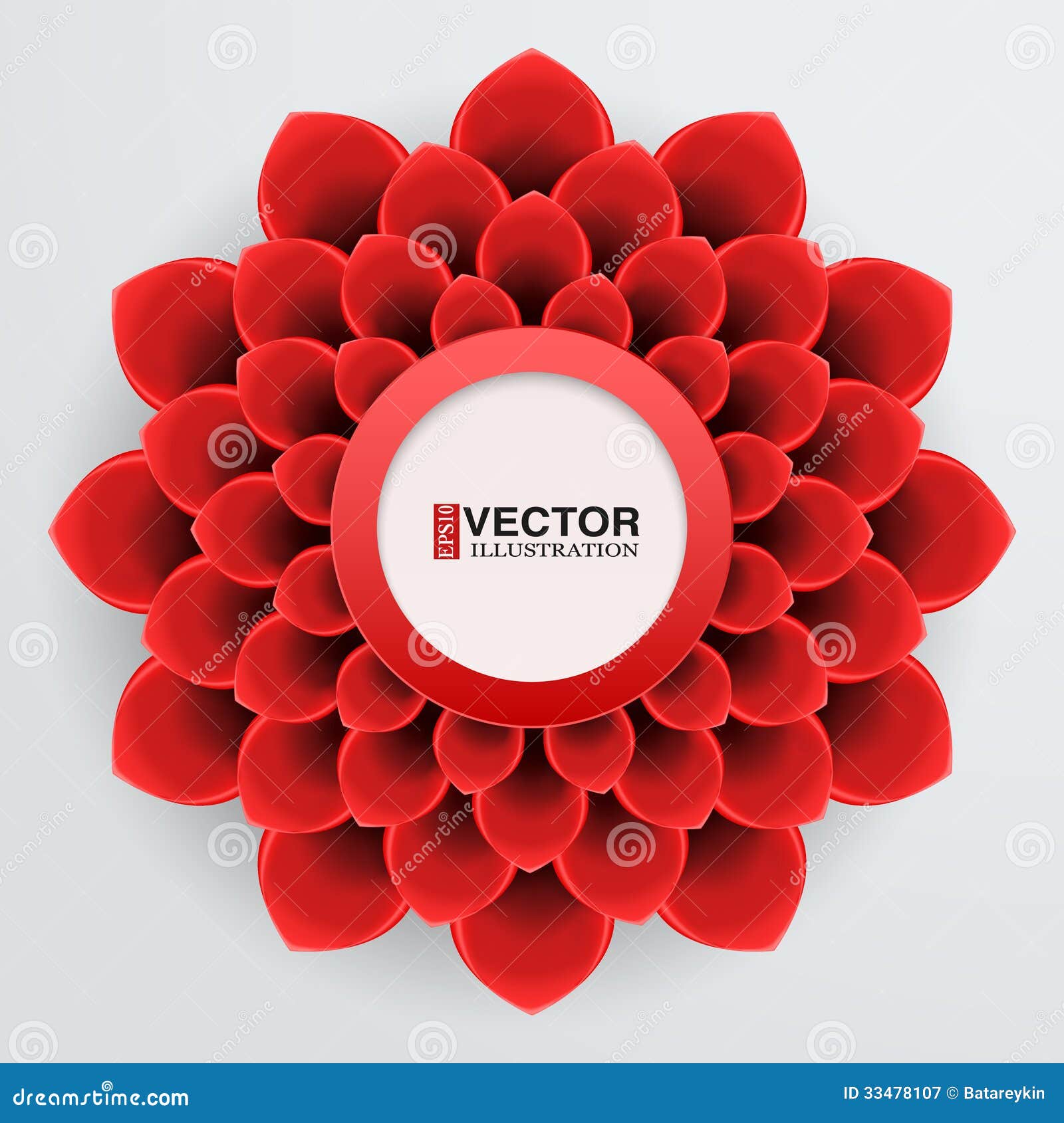 Greeting Card with Paper Flower Stock Vector Illustration of object, blossom 33478107