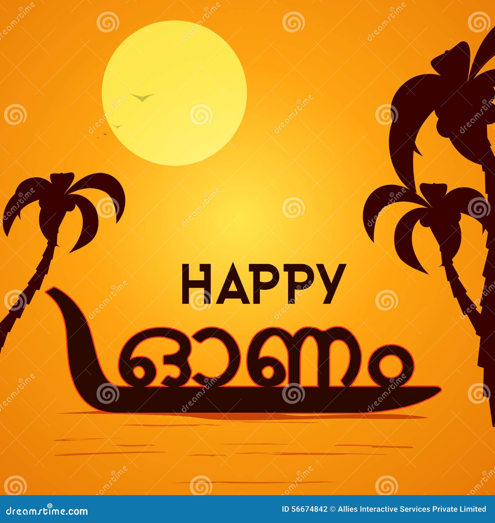 Greeting Card for South Indian Festival, Onam. Stock Illustration ...