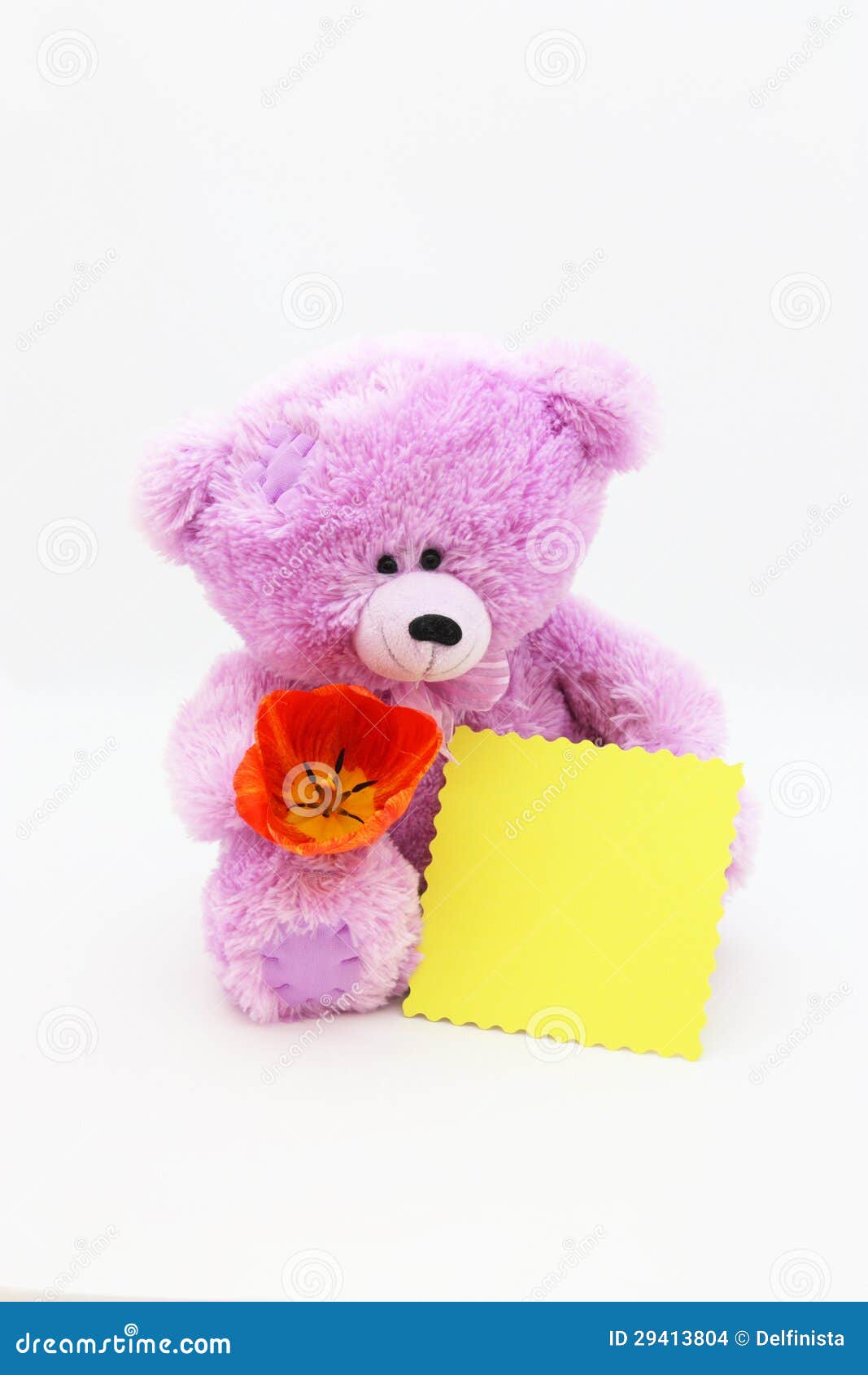 Greeting Card with Teddy Bear Stock Photo - Image of photograph ...