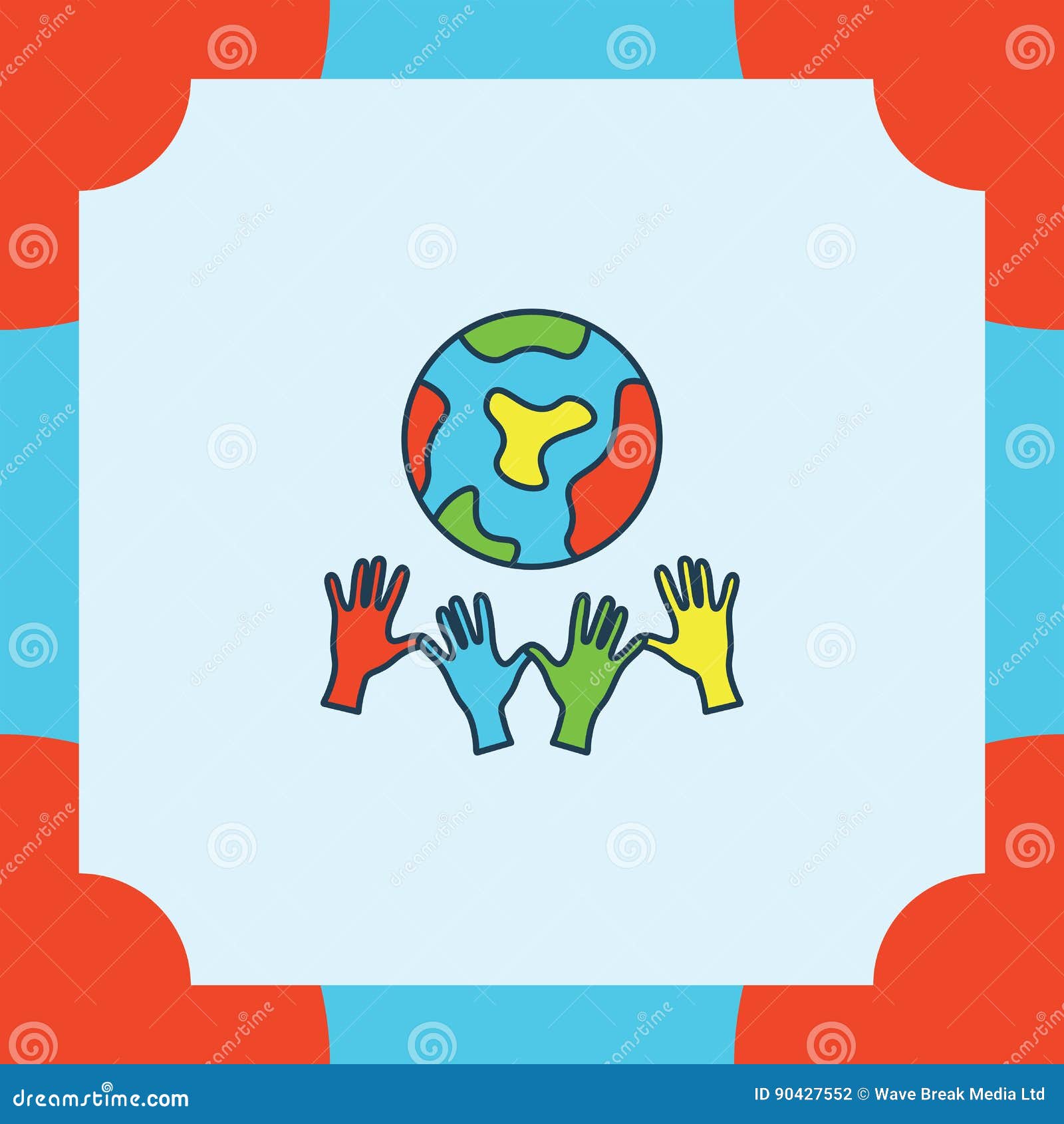 Greeting Card With Unity In Diversity Symbol Stock Vector Illustration Of Concept Collection 90427552