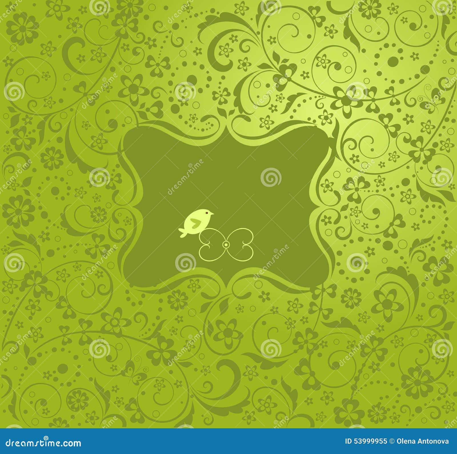 Greeting green card stock vector. Illustration of bird 53999955