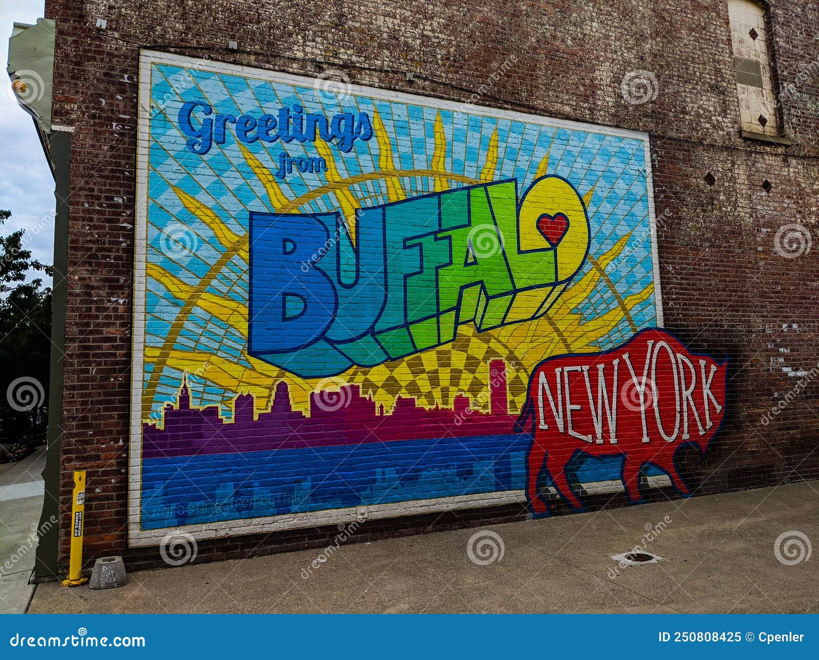 `Greetings from Buffalo` Mural, Buffalo New York. Editorial Image