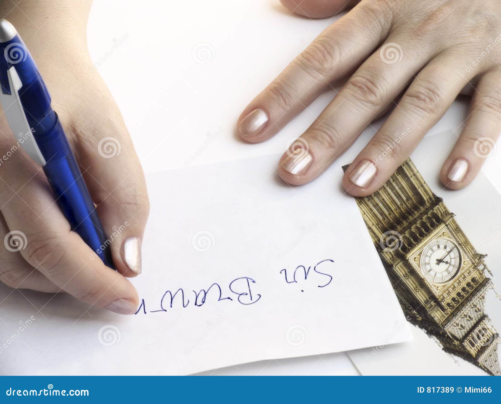 Greetings from London stock image. Image of address, mail 817389