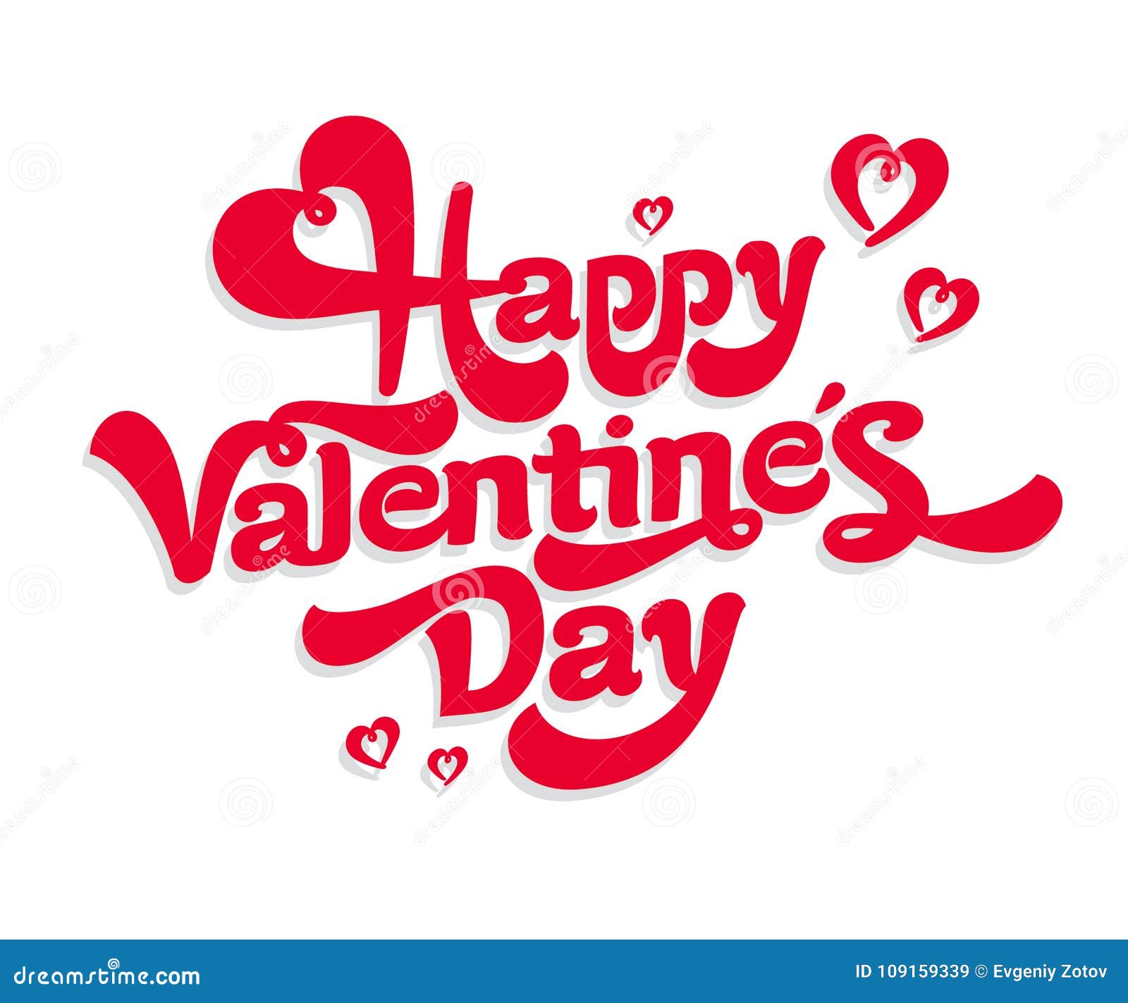 Happy Valentines Day Hand Drawing Vector Lettering Design. Stock ...