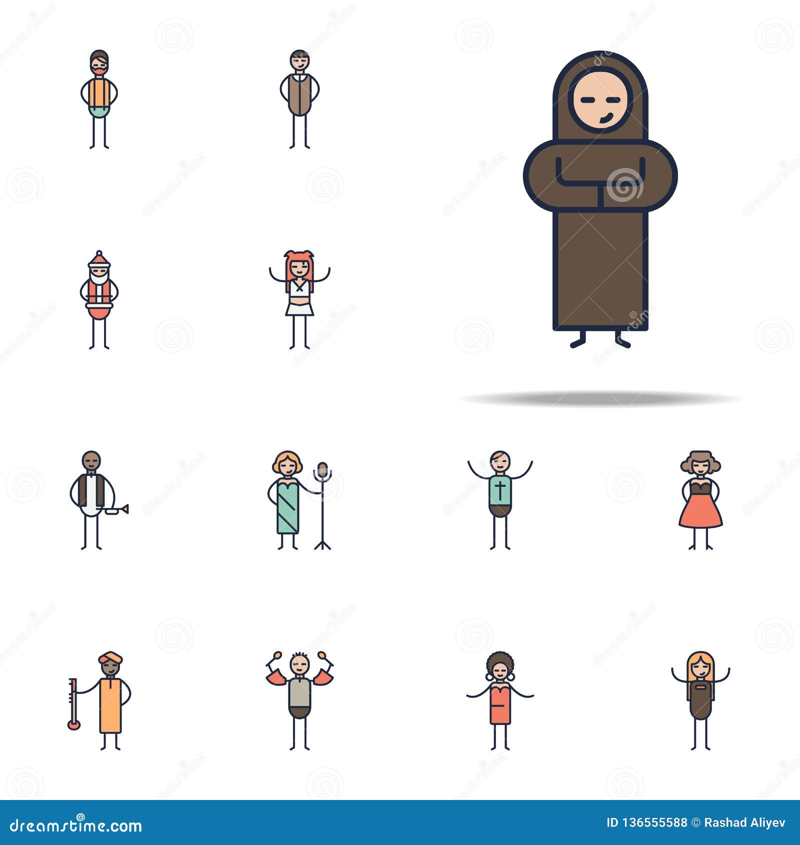 gregorian musician icon. linear musical genres icons universal set for web and mobile