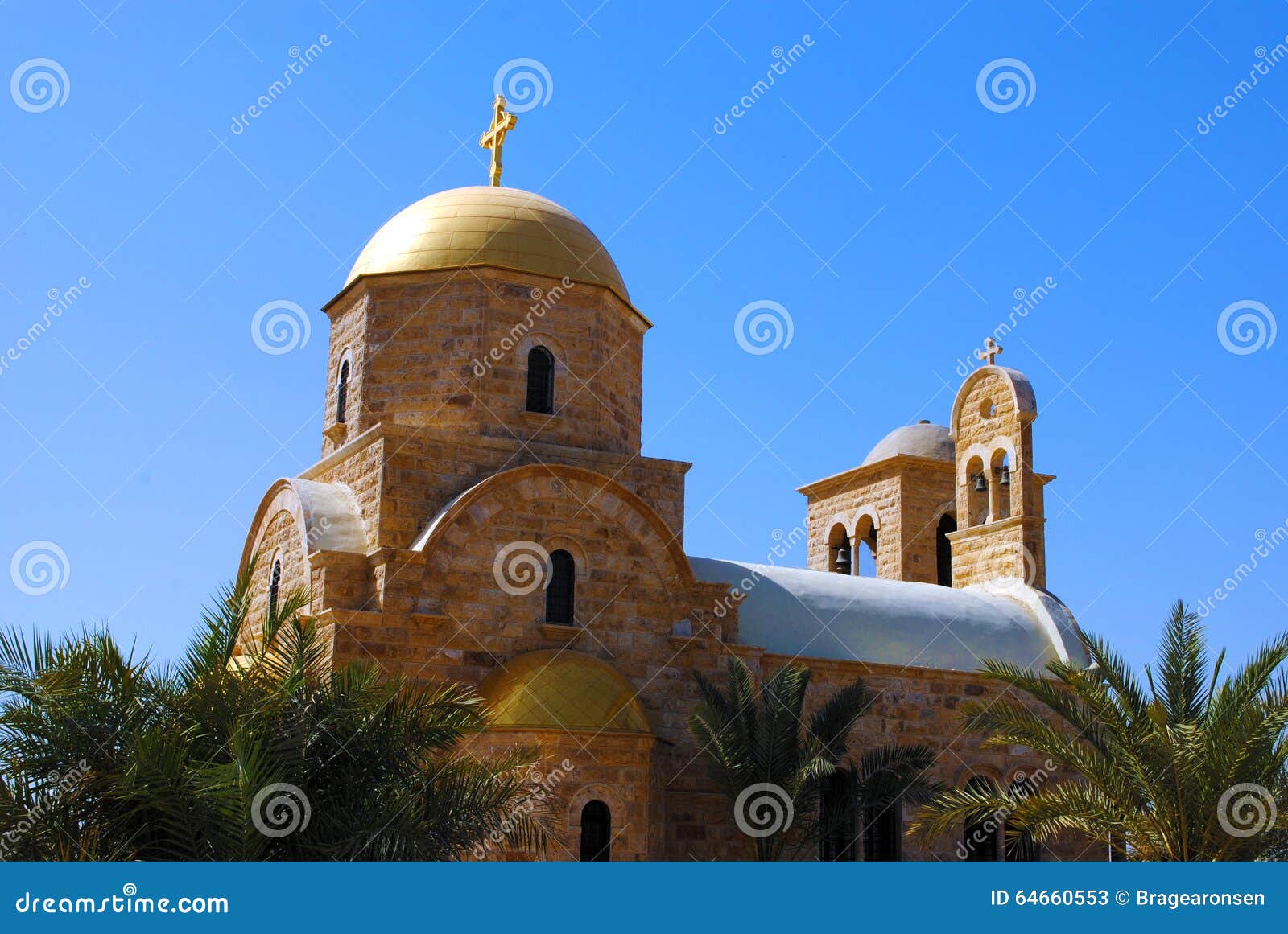 Grekiska Ortodoxa St John Baptist Church, Jordan River Fotografering