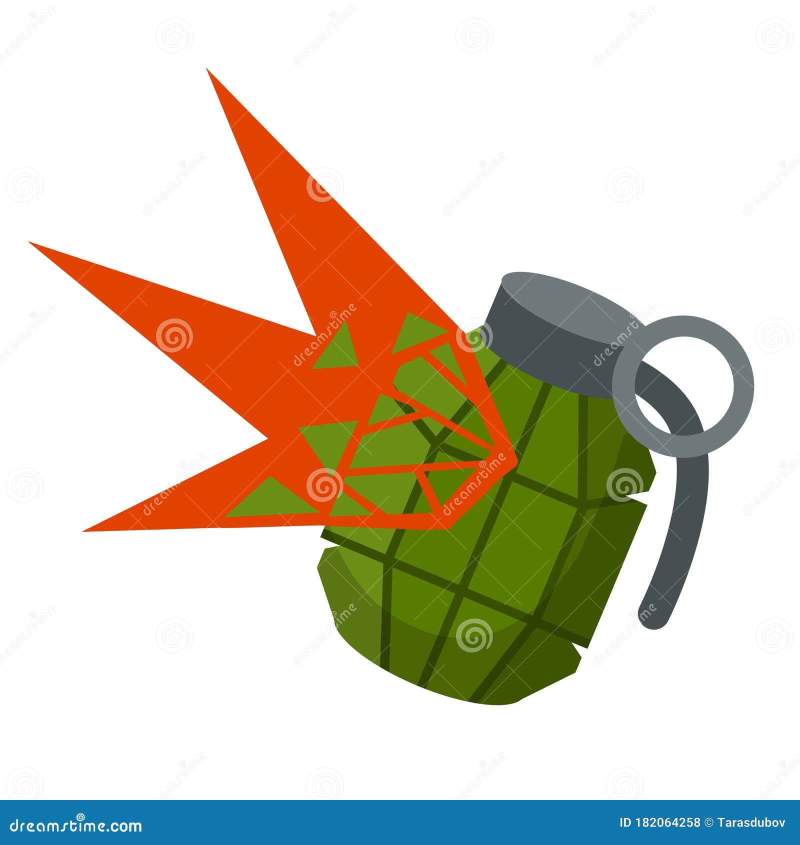 Grenade Explosion. Vector Green Bomb Stock Vector Illustration of
