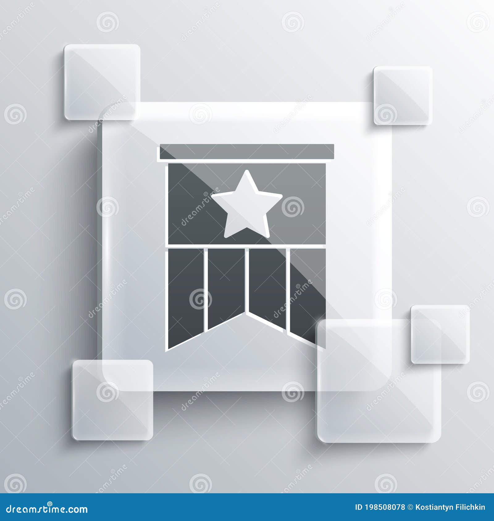 Grey American Flag Icon Isolated On Grey Background. Flag Of USA