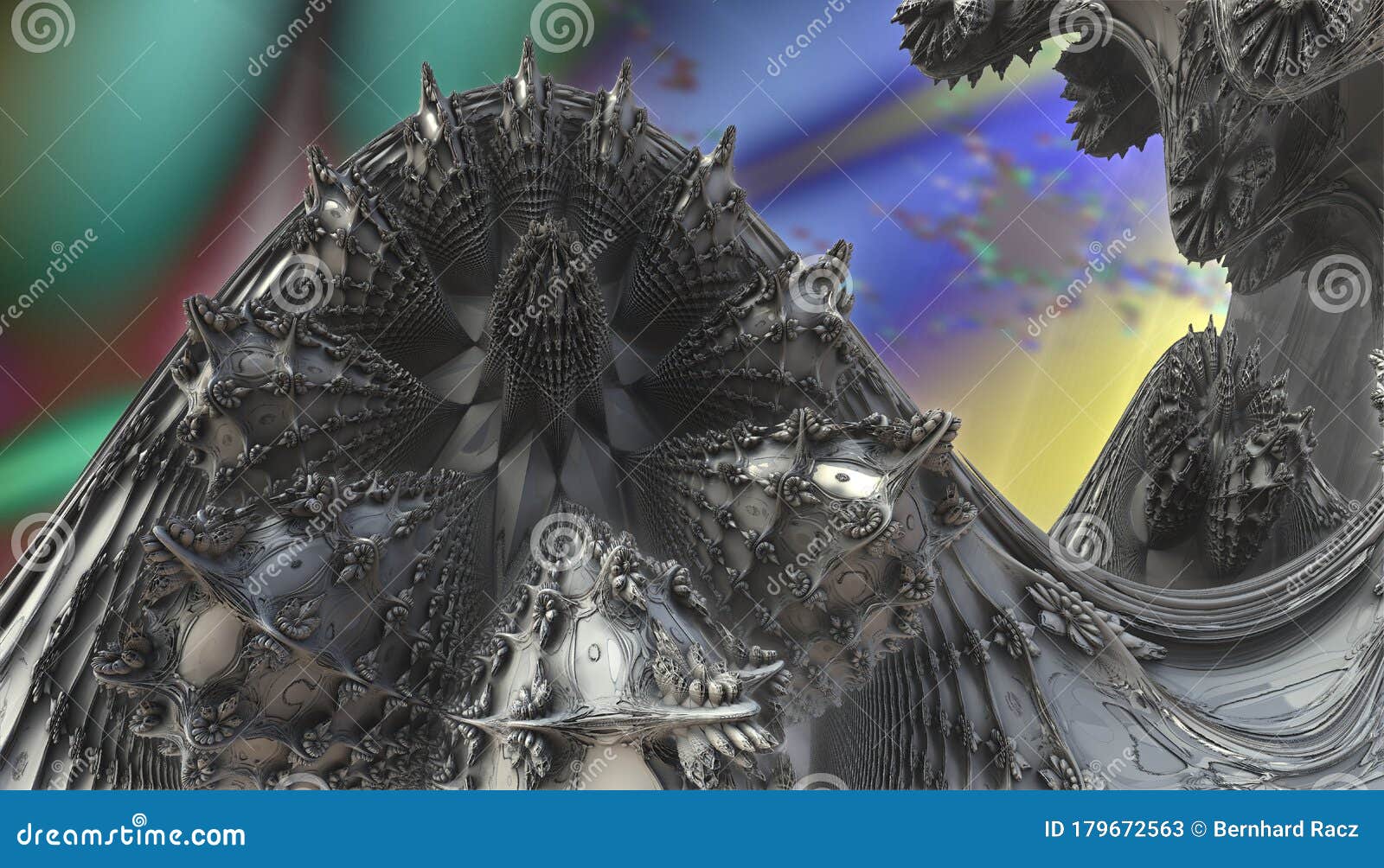 grey anger - abstract fractal art - mountain - 3d 