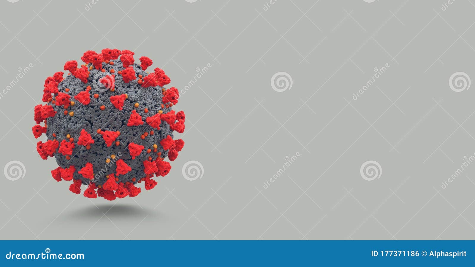 grey background with big sars cov 2 virus causing covid 19