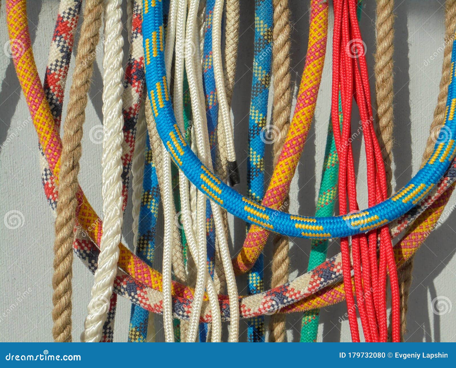 The Grey Background Shows Ropes And Of Different Diameters 