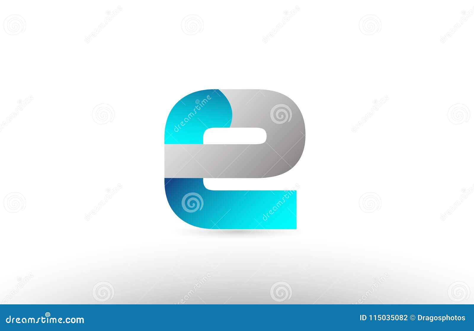 3d letter e logo