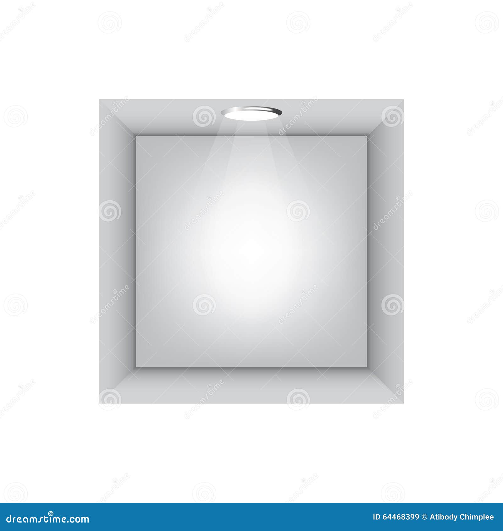Grey Box and Lights on White Background Stock Illustration