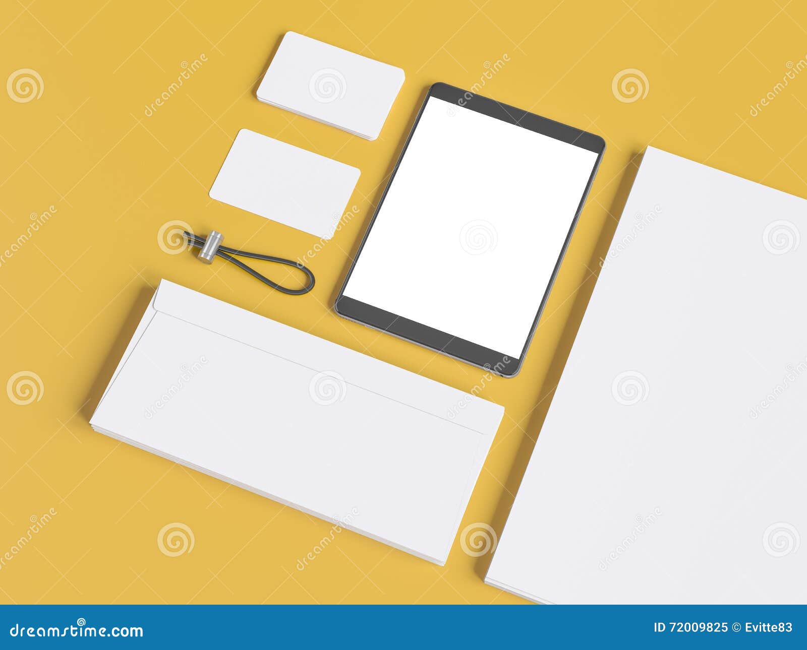Download Grey Branding Mockup. Template Set On Yellow Background Stock Illustration - Illustration of ...