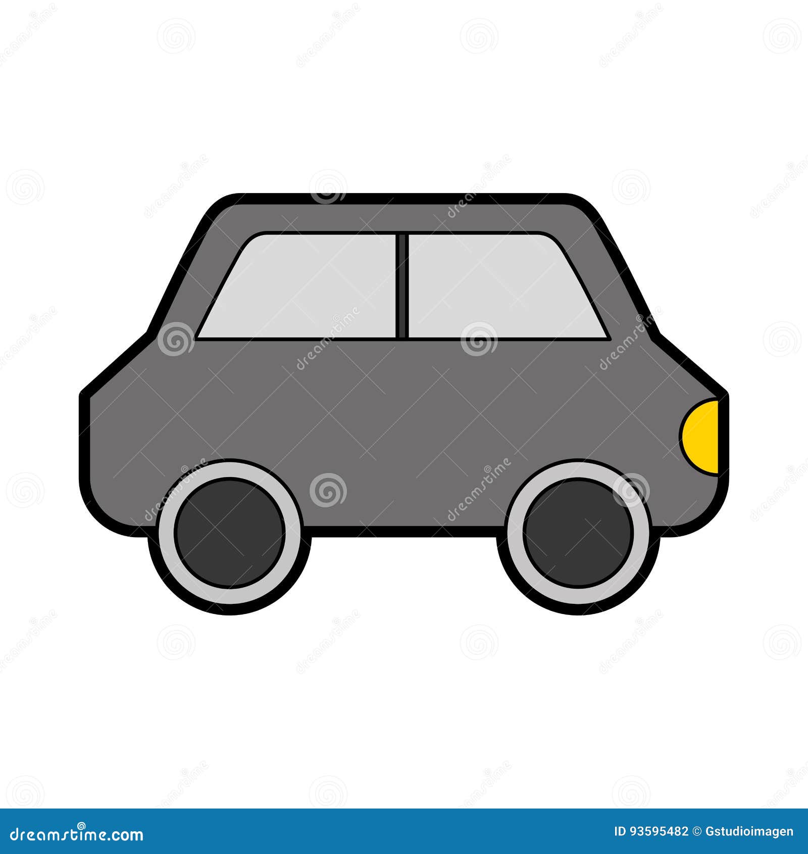 Grey car cartoon stock vector. Illustration of silhouette 93595482
